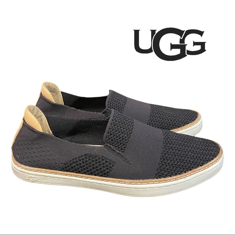 UGG "Sammy" Women's Black Knit Slip-on Sneakers Loafers 8
